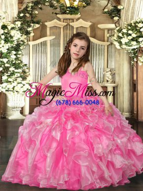 Sleeveless Ruffles Lace Up Little Girls Pageant Gowns