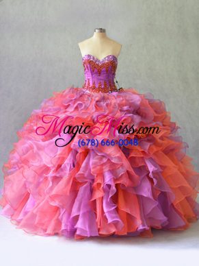 Floor Length Ball Gowns Sleeveless Multi-color Sweet 16 Dress Lace Up