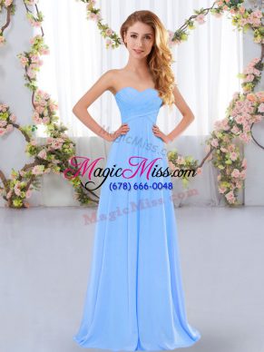 Aqua Blue Sweetheart Lace Up Ruching Vestidos de Damas Sleeveless