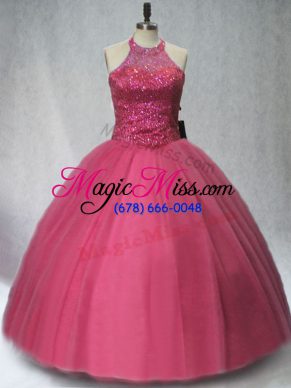 Sleeveless Lace Up Floor Length Beading Quince Ball Gowns