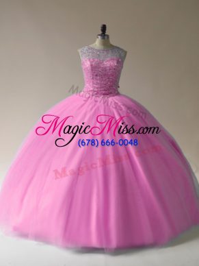 Sleeveless Lace Up Floor Length Beading Sweet 16 Quinceanera Dress