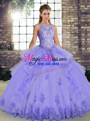 Floor Length Ball Gowns Sleeveless Lavender Sweet 16 Quinceanera Dress Lace Up