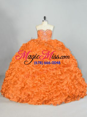 Ball Gowns Sweet 16 Quinceanera Dress Orange Sweetheart Organza Sleeveless Lace Up