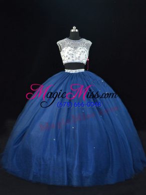 Tulle Sleeveless Floor Length Quinceanera Dresses and Beading