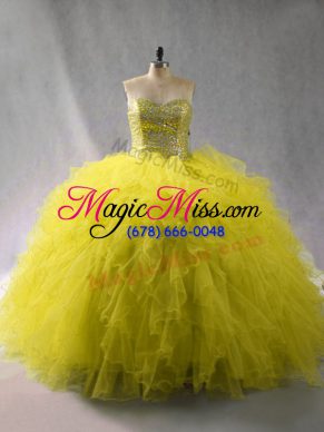 Green Sleeveless Floor Length Beading and Ruffles Lace Up 15th Birthday Dress