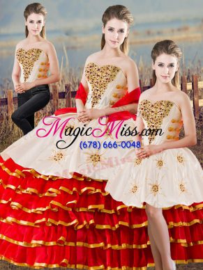 Artistic Sweetheart Sleeveless Organza Sweet 16 Dress Beading and Ruffled Layers Lace Up