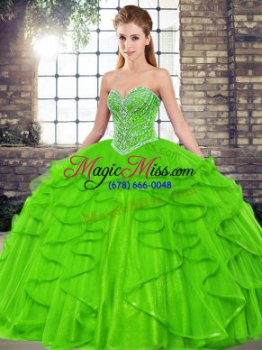 Floor Length Quinceanera Dresses Sweetheart Sleeveless Lace Up