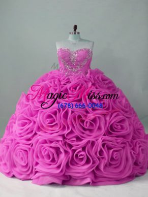 Lilac Sweet 16 Dress Sweet 16 and Quinceanera with Beading Sweetheart Sleeveless Sweep Train Lace Up