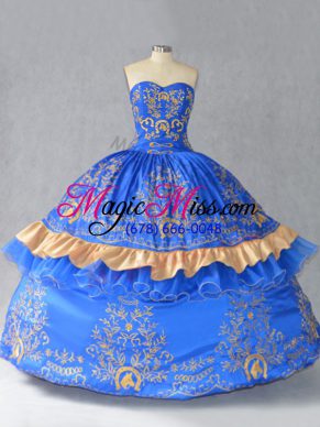 Amazing Floor Length Ball Gowns Sleeveless Blue Quinceanera Dress Lace Up