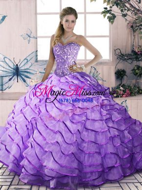 Amazing Floor Length Ball Gowns Sleeveless Lavender Sweet 16 Dresses Lace Up