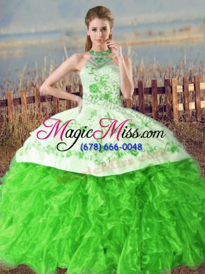 Enchanting Lace Up 15 Quinceanera Dress for Sweet 16 and Quinceanera with Embroidery and Ruffles Court Train