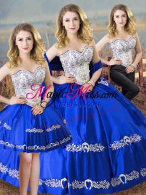 Enchanting Sleeveless Lace Up Floor Length Beading and Embroidery Quinceanera Dresses