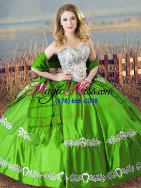 Sleeveless Lace Up Floor Length Beading and Embroidery Sweet 16 Quinceanera Dress