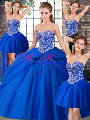 Tulle Sleeveless Quinceanera Dresses Brush Train and Beading and Pick Ups