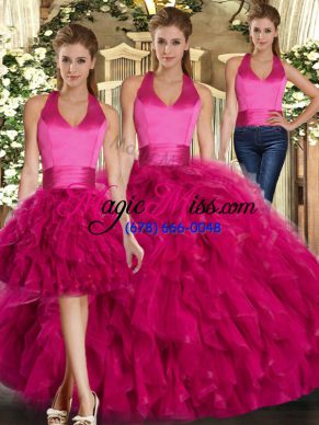 Decent Sleeveless Ruffles Lace Up Sweet 16 Dress