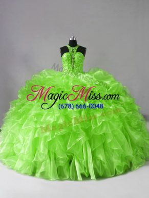 Ball Gowns Sleeveless Quince Ball Gowns Brush Train Zipper