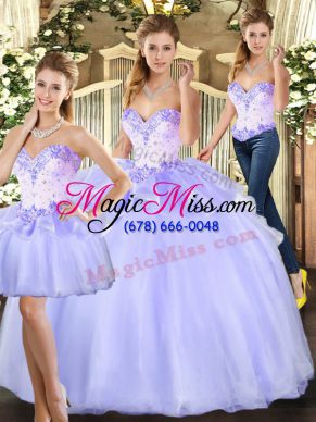 Pretty Organza Sleeveless Floor Length Quinceanera Dresses and Beading