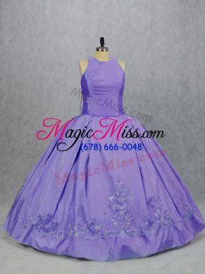 Free and Easy Sleeveless Zipper Floor Length Embroidery Sweet 16 Quinceanera Dress