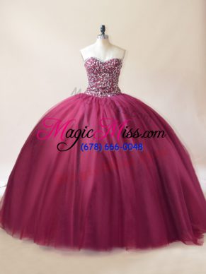 Tulle Sleeveless Floor Length Sweet 16 Dress and Beading