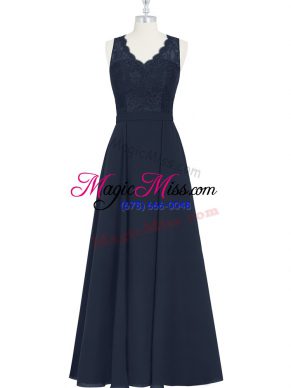 Ruching Prom Evening Gown Black Zipper Sleeveless Floor Length