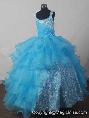 Luxurious Ball Gown Scoop Floor-length Little Girl Pageant Dress