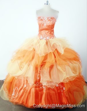 Classical Embroidery With Beading Ball Gown Strapless Floor-length Little Girl Pageant Dress
