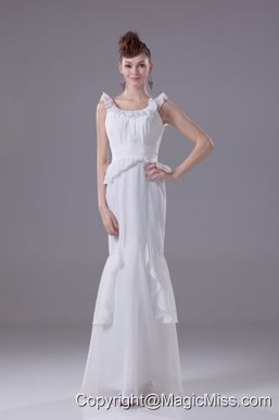 Mermaid Scoop Chiffon Ruching Wedding Dress