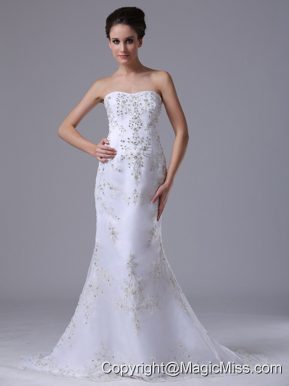 Beaded Sweetheart Mermaid Court Train 2013 Wedding Dress In Bloomfield Hills Michigan