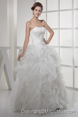 Strapless Ruffles Long A-line / Princess Wedding Dress