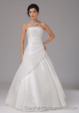 A-line Wedding Dress With Ruch Bodice Organza Floor-length Strapless