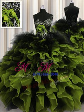 Simple Ball Gowns Sweet 16 Dresses Multi-color Sweetheart Organza and Tulle Sleeveless Floor Length Lace Up