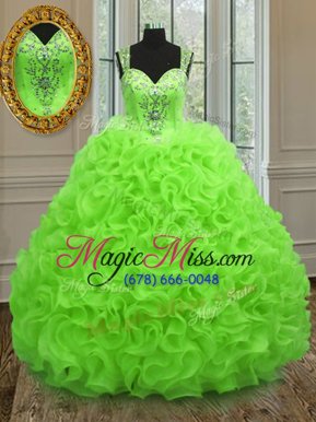 Sleeveless Beading and Ruffles Floor Length Quinceanera Dresses