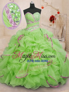 Hot Selling With Train Ball Gowns Sleeveless Sweet 16 Dresses Brush Train Lace Up