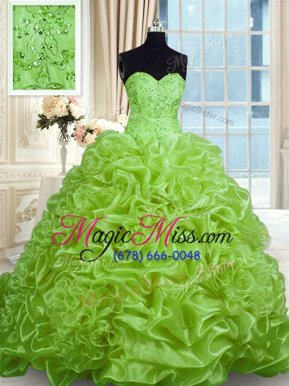 Modest Sweetheart Lace Up Beading and Pick Ups Vestidos de Quinceanera Sweep Train Sleeveless