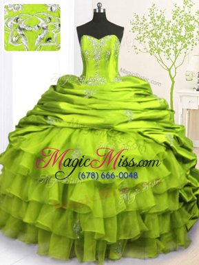 Great Pick Ups Ruffled With Train Apple Green Quinceanera Dresses Strapless Sleeveless Brush Train Lace Up