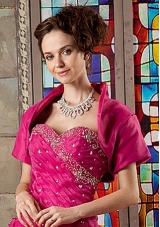 Gorgeous Short Sleeves and Open Front Quinceanera Jacket in Hot Pink