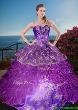 New Arrivals Applique and Ruffled Layers Quinceanera Gown in Organza and Taffeta