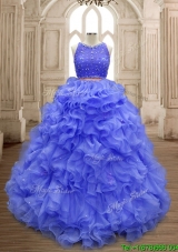 Latest Scoop Lavender Sweet 16 Gown with Beading and Ruffles