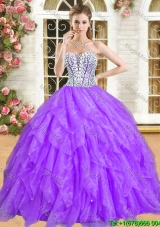 Classical Really Puffy Quinceanera Dress with Ruffles and Beading