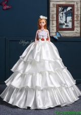 Classical Taffeta Quinceanera Doll Dress in White