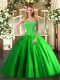 Edgy Tulle Sleeveless Floor Length 15th Birthday Dress and Beading