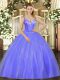 Exceptional Tulle Sleeveless Floor Length Sweet 16 Dresses and Beading