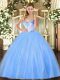 Fabulous Beading Sweet 16 Dress Baby Blue Lace Up Sleeveless Floor Length