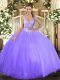 Fabulous Sleeveless Lace Up Floor Length Beading Sweet 16 Dress