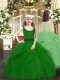 Sweet Sleeveless Zipper Floor Length Beading and Ruffles Little Girl Pageant Dress