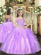 Elegant Sleeveless Beading and Ruffles Lace Up Little Girls Pageant Dress Wholesale