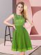 Empire Beading and Appliques Dama Dress Backless Chiffon Sleeveless Mini Length