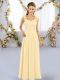 Noble Straps Sleeveless Chiffon Bridesmaid Dresses Hand Made Flower Lace Up