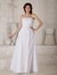 Simple Column Strapless Floor-length Chiffon Beading and Ruch Wedding Dress