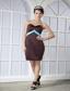 Brown Column Sweetheart Mini-length Satin Bow Prom Dress